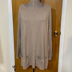 New York & Company NWT Womens XL Tan Brown Tunic Sweater